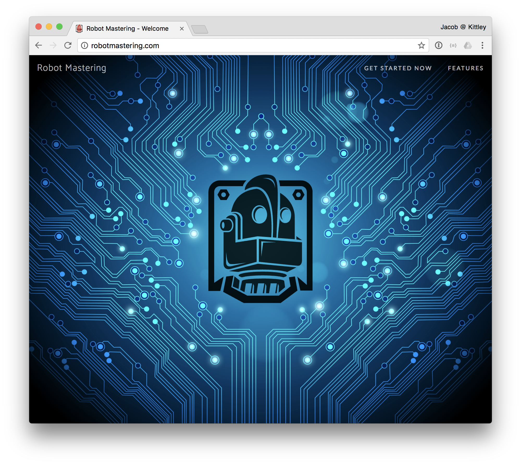 Screen shot of robot mastering home page